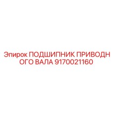 9170021160 ПОДШИПНИК ПРИВОДНОГО ВАЛА Epiroc