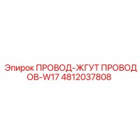 4812037808 ПРОВОД-ЖГУТ ПРОВОДОВ-W17 Epiroc