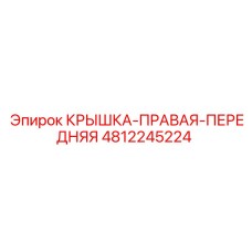 4812245224 КРЫШКА ПРАВАЯ ПЕРЕДНЯЯ Epiroc