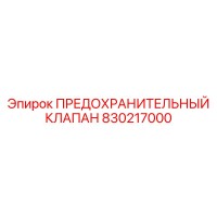 830217000 ПРЕДОХРАНИТЕЛЬНЫЙ КЛАПАН Epiroc