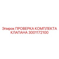 3001172100 ПРОВЕРКА КОМПЛЕКТА КЛАПАНА Epiroc