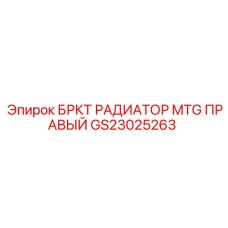 GS23025263 БРКТ РАДИАТОР MTG ПРАВЫЙ Epiroc
