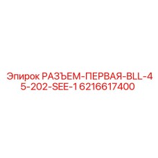 6216617400 РАЗЪЕМ-ПЕРВАЯ-BLL-45-202-SEE-1 Epiroc