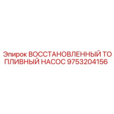 9753204156 ВОССТАНОВЛЕННЫЙ ТОПЛИВНЫЙ НАСОС Epiroc