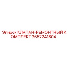 КЛАПАН-РЕМОНТНЫЙ КОМПЛЕКТ Эпирок 2657241804