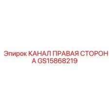 Оригинальный канал правой стороны GS15868219 для буровых