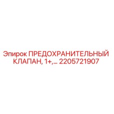2205721907 ПРЕДОХРАНИТЕЛЬНЫЙ КЛАПАН, 1+ Epiroc