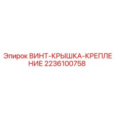 2236100758 ВИНТ-КРЫШКА-КРЕПЛЕНИЕ Epiroc