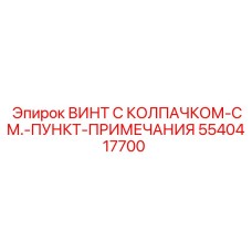 5540417700 ВИНТ С КОЛПАЧКОМ-СМ.-ПУНКТ-ПРИМЕЧАНИЯ Epiroc