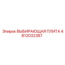 4812032387 ВЫБИРАЮЩАЯ ПЛИТА Epiroc
