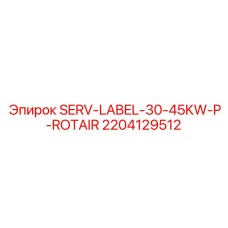 Антивандальная сервисная этикетка SERV-LABEL-30-45KW-P-ROTAIR арт.2204129512 производства Epiroc