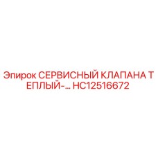 HC12516672 СЕРВИСНЫЙ КЛАПАНА ТЕПЛЫЙ Epiroc