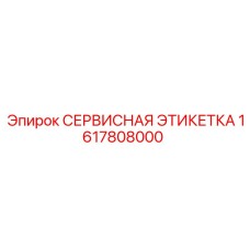 1617808000 СЕРВИСНАЯ ЭТИКЕТКА Epiroc