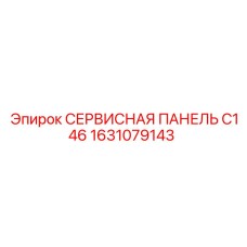 1631079143 СЕРВИСНАЯ ПАНЕЛЬ C146 Epiroc