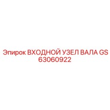 GS63060922 ВХОДНОЙ УЗЕЛ ВАЛА Epiroc
