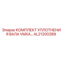 AL21200289 КОМПЛЕКТ УПЛОТНЕНИЯ ВАЛА VMXA Epiroc