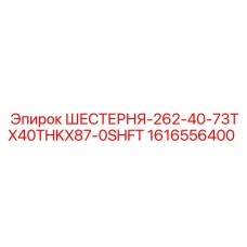 1616556400 ШЕСТЕРНЯ-262-40-73TX40THKX87-0SHFT Epiroc
