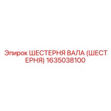 1635038100 ШЕСТЕРНЯ ВАЛА (ШЕСТЕРНЯ) Эпирок