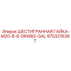 9753216367 ШЕСТИГРАННАЯ ГАЙКА-M20-8-8-DIN982-GAL Epiroc
