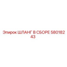 Шланг в сборе 58018243 Epiroc