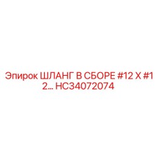 HC34072074 ШЛАНГ В СБОРЕ #12 X #12… Epiroc