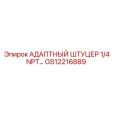 GS12216889 АДАПТНЫЙ ШТУЦЕР 1/4 NPT… | Epiroc
