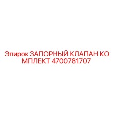 4700781707 ЗАПОРНЫЙ КЛАПАН КОМПЛЕКТ Epiroc