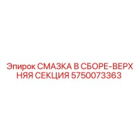 5750073363 СМАЗКА В СБОРЕ-ВЕРХНЯЯ СЕКЦИЯ Epiroc
