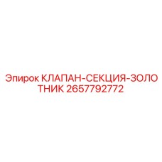 2657792772 КЛАПАН-СЕКЦИЯ-ЗОЛОТНИК Epiroc
