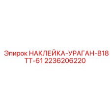 2236206220 НАКЛЕЙКА-УРАГАН-B18TT-61 Эпирок