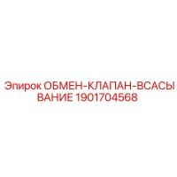 1901704568 ОБМЕН-КЛАПАН-ВСАСЫВАНИЕ Epiroc