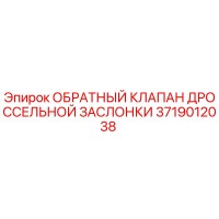 3719012038 ОБРАТНЫЙ КЛАПАН ДРОССЕЛЬНОЙ ЗАСЛОНКИ Epiroc