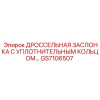 GS7106507 ДРОССЕЛЬНАЯ ЗАСЛОНКА С УПЛОТНИТЕЛЬНЫМ КОЛЬЦОМ Epiroc