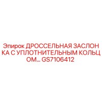 GS7106412 ДРОССЕЛЬНАЯ ЗАСЛОНКА С УПЛОТНИТЕЛЬНЫМ КОЛЬЦОМ Epiroc