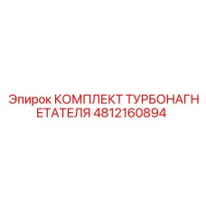 4812160894 КОМПЛЕКТ ТУРБОНАГНЕТАТЕЛЯ - Epiroc