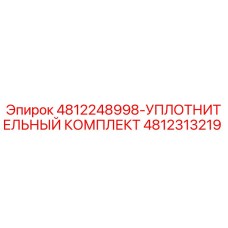 4812313219-УПЛОТНИТЕЛЬНЫЙ КОМПЛЕКТ-Эпирок
