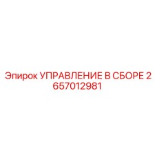 2657012981 УПРАВЛЕНИЕ В СБОРЕ Epiroc