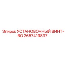 2657419897 УСТАНОВОЧНЫЙ ВИНТ-BO | Epiroc