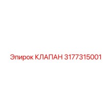 3177315001 КЛАПАН Epiroc