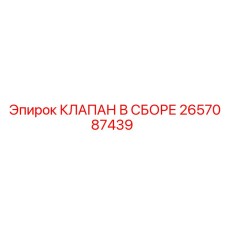 2657087439 Valve Assembly Epiroc