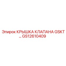 GS12610409 КРЫШКА КЛАПАНА GSKT | Epiroc
