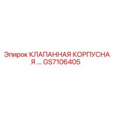 GS7106405 КЛАПАННАЯ КОРПУСНАЯ Epiroc