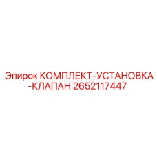 2652117447 КОМПЛЕКТ-УСТАНОВКА-КЛАПАН Epiroc