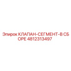 4812313497 КЛАПАН-СЕГМЕНТ-В СБОРЕ Epiroc