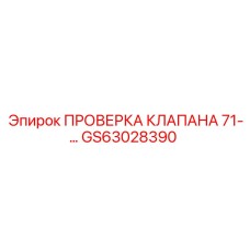 GS63028390 ПРОВЕРКА КЛАПАНА 71 Epiroc
