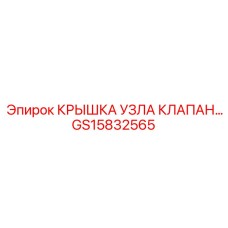 Крышка узла клапана для техники Epiroc артикул GS15832565