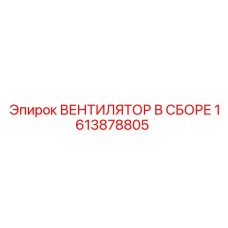 1613878805 ВЕНТИЛЯТОР В СБОРЕ (Epiroc)