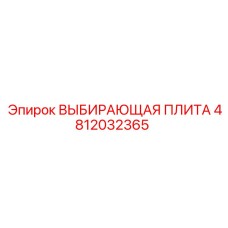 4812032365 ВЫБИРАЮЩАЯ ПЛИТА Epiroc