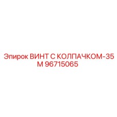 Герметичный винт 96715065-35М Epiroc с нейлоновым колпачком