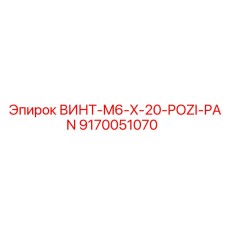9170051070 ВИНТ-M6-X-20-POZI-PAN Epiroc
